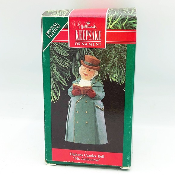 Dickens Caroler Bell Mr Ashbourne 1990 Hallmark Ornament - Picture 3 of 4